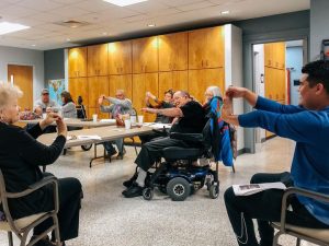 Mission Fitness Visits Aphasia Center